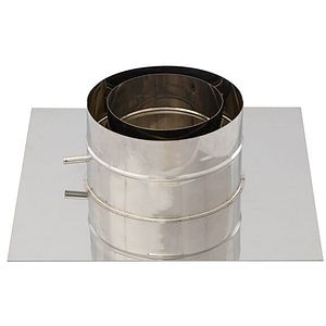 Suport baza fixare sol cos de fum dublu perete VULCANO, diametru 120-180 mm, inox