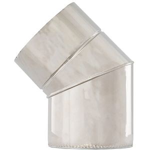 Cot 45 grade cos de fum dublu perete VULCANO, diametru 160-220 mm, inox