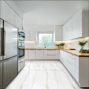 Gresie interior/exterior Isabella, alb, portelanata, 120 x 60 cm, suprafata 1.44 mp/cutie, PEI 4