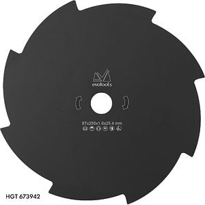 Disc motocoasa EVOTOOLS, 255mm, 8 dinti, otel, negru