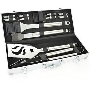 Set ustensile gratar LANDMANN Grill Chef, 13 piese, inox