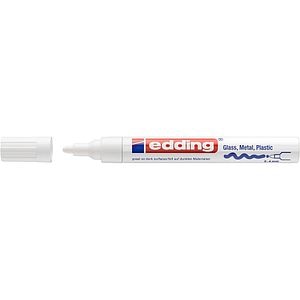 Marker permanent EDDING 750, 2-4 mm, alb