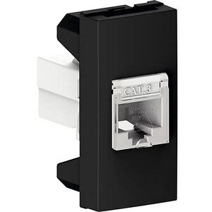 Priza telefon HIMEL, interior, IP20, 1 modul, negru