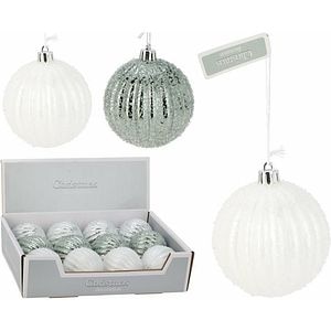 Glob pentru brad Craciun, finisaj gheata, 8 cm, polistiren, diverse modele