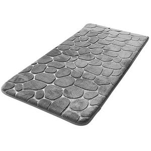 Covoras baie FRANDIS 195672, 50 x 80 cm, model pietre, gri