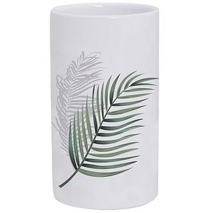 Pahar baie FRANDIS 196164, Feuilles, ceramica, alb