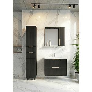 Set masca si lavoar SANITOP Estriado, suspendat, 60 x 48 x 55 cm, negru