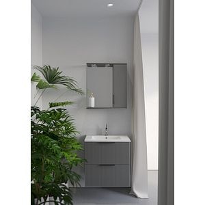 Oglinda baie cu dulap SANITOP Estriado, 60 x 16 x 68 cm, antracit