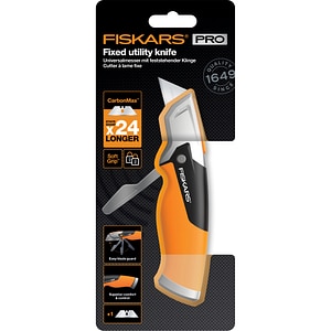 Cutit utilitar FISKARS CarbonMax, lama fixa, metal, negru