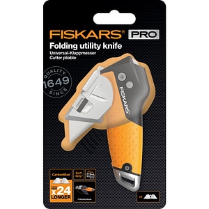 Cutit utilitar FISKARS CarbonMax, pliabil, metal, negru
