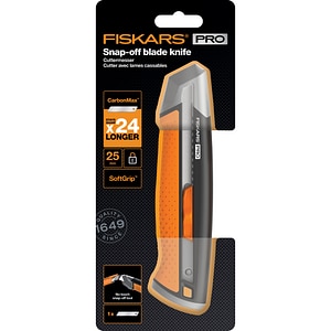 Cutit Snap-off FISKARS CarbonMax, 25mm, metal, negru
