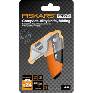 Cutit utilitar FISKARS CarbonMax, pliabil compact, metal, negru