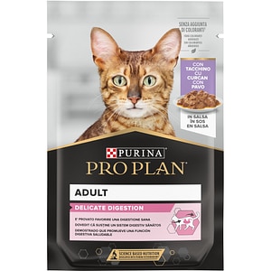 Hrana umeda pentru pisici PURINA PRO PLAN Delicate Digestion, Adult, Curcan in sos, 26 x 85 g