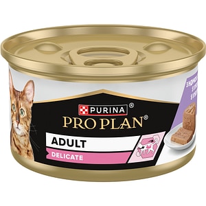 Hrana umeda pentru pisici PURINA PRO PLAN Delicate Digestion, Adult, Curcan, 24 x 85 g