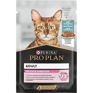 Hrana umeda pentru pisici PURINA PRO PLAN Delicate Digestion, Adult, Peste in sos, 26 x 85 g