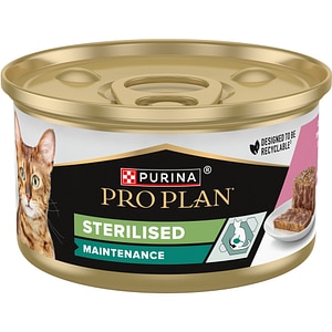 Hrana umeda pentru pisici PURINA PRO PLAN Sterilised Maintenance, Adult, Somon si Ton, 24 x 85 g