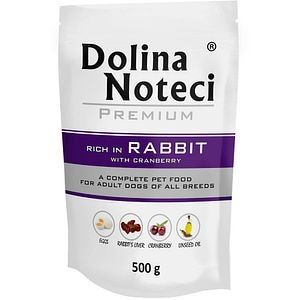 Hrana umeda pentru caini DOLINA NOTECI, Adult, Iepure si Merisoare, 10 x 500 g