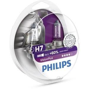Bec auto far halogen PHILIPS H7 Vision Plus+60%, 12V, 55W, PX26D, set 2 bucati