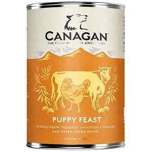 Hrana umeda pentru caini CANAGAN Grain Free, Junior, Pui, 6 x 400 g