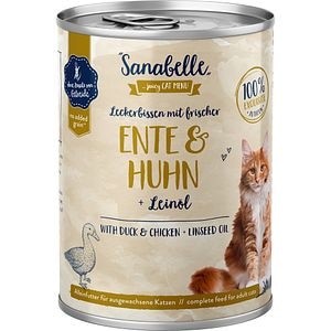 Hrana umeda pentru pisici SANABELLE, Adult, Rata si Pui, 6 x 400 g