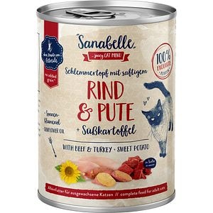 Hrana umeda pentru pisici SANABELLE, Adult, Vita si Curcan, 6 x 380 g