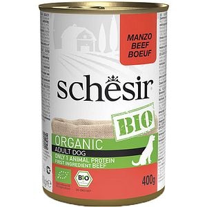 Hrana umeda pentru caini SCHESIR Bio, Adult, Vita, 400 g