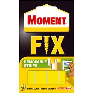 Set 10 x Banda dubla adeziva, detasabila, 4 cm Galben  Moment