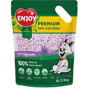 Asternut igienic pentru pisici ENJOY Tofu Lavanda, 6 L