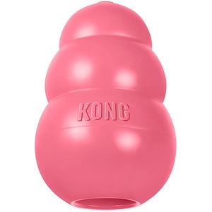 Jucarie dentitie pentru caini KONG Puppy S KP3E, cauciuc, roz