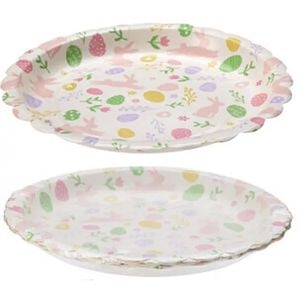 Set farfurii unica folosinta tematica paste, 22.5 cm, carton, 8 bucati, multicolor