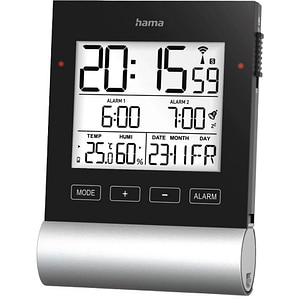 Ceas cu alarma HAMA 186416, DCF radio, negru