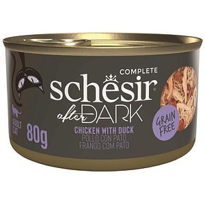 Hrana umeda pentru pisici SCHESIR After Dark, Adult, Pui si Rata, 12 x 80 g