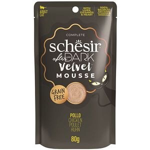 Hrana umeda pentru pisici SCHESIR After Dark Mousse, Adult, Pui, 12 x 80 g