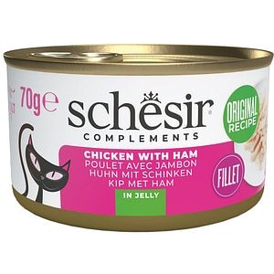Hrana umeda pentru pisici SCHESIR, Adult, Pui si Sunca in aspic, 70 g