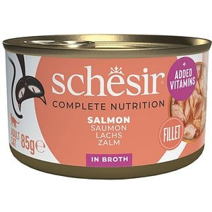 Hrana umeda pentru pisici SCHESIR, Adult, Somon in supa, 85 g