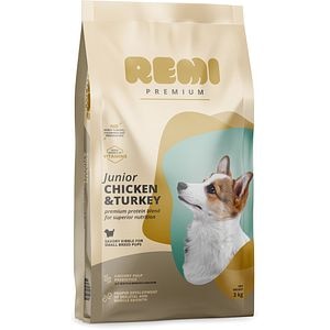 Hrana uscata pentru caini REMI PREMIUM, Small, Junior, Curcan, 3 kg