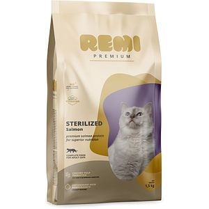 Hrana uscata pentru pisici REMI PREMIUM Sterilized, Adult, Somon, 1.5 kg