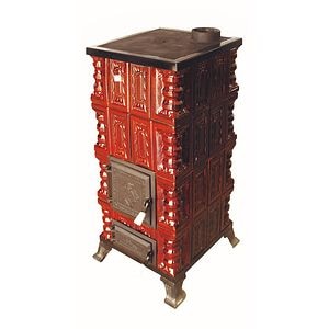 Soba din teracota, 4 randuri, maro, 7 kW, 44 x 44 x 112 cm