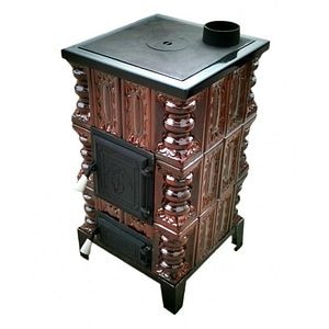 Soba teracota premontata, 3 randuri + plita, 5 kW, maro, 170 kg, 46 x 84 x 46 cm