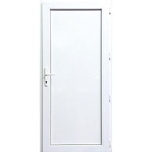 Usa termopan PVC interior/exterior, batanta, plina, 4 C, alb, stanga, simpla deschidere, 88 x 205 cm • Extruplast