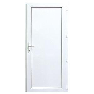 Usa termopan PVC interior/exterior, batanta, plina, 4 C, alb, dreapta, simpla deschidere, 88 x 205 cm • Extruplast