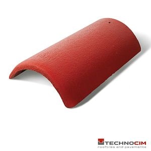 Coama din beton pentru acoperis Breeze Technocim, 3 buc m/l, rosu 