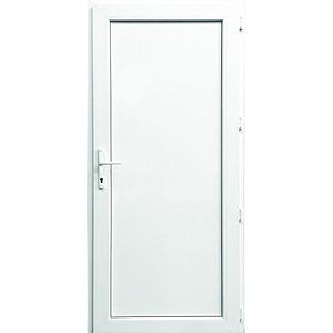 Usa termopan PVC interior/exterior, batanta, plina, 4 C, alb, dreapta, simpla deschidere, 78 x 205 cm • Extruplast