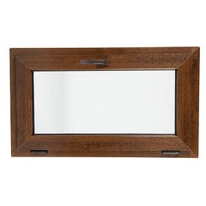 Fereastra termopan PVC, geam Clar + Low-E, nuc, 6 camere, 96 x 56 cm, simpla deschidere, oscilanta • Extruplast