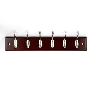 Cuier din lemn, 6 carlige, 400 x 70 x 12 mm, wenge 