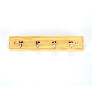 Cuier din lemn, 4 carlige 250 x 45 x 12 mm, pin