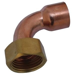 Niplu semiolandez alama cupru, 28 mm, racord 1/2 I, unghi 90, filet interior