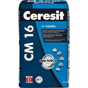 Adeziv super flexibil pentru gresie si faianta CERESIT CM 16, gri, interior/exterior, 25 kg