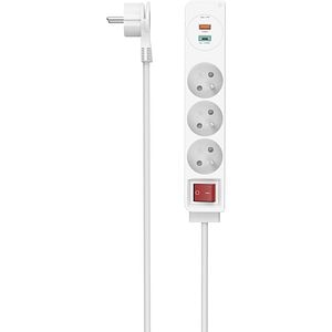 Prelungitor HAMA 223185, 3 prize, USB-C/A, 1.4m, alb