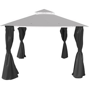 Perete lateral pentru pavilion gradina Thar, poliester, 300 x 300 cm, gri